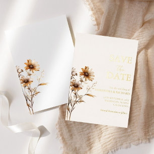 Launische Boho-Wildblumen-Hochzeit - Save-the-Date Folieneinladung
