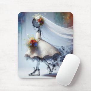 Launische Braut in Sneakern Mousepad