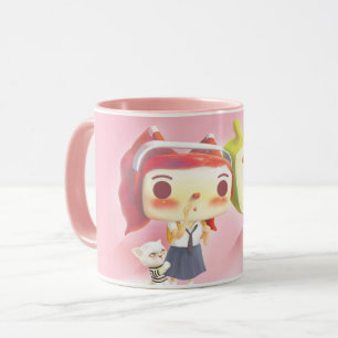 Launische Charaktere mit Katze Tasse