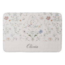 Launische Cottagecore-Beige-Monogramm-Name-Blumen