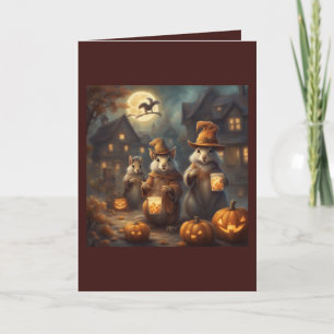 Launische Eichhörnchen Trick or Treat Halloween Karte