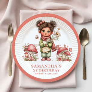 Launische Fee 2. Geburtstag Errötende Blumen Telle Pappteller