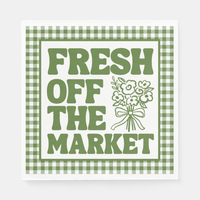 Launische Frisch Auf Dem Markt Grüne Bridal Shower Serviette (Vorderseite)
