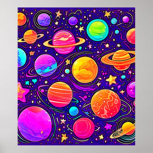 Launische Galaxie in sanften Farbtönen Poster