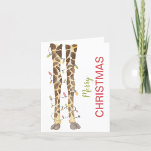 Launische Giraffenbeine mit Lichtern Weihnachten