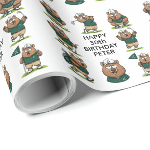 launische Golfer Wombats Geschenkpapier
