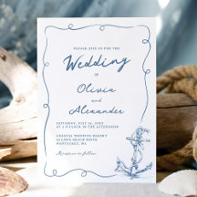 Launische handgezeichnete nautische Anker-Hochzeit
