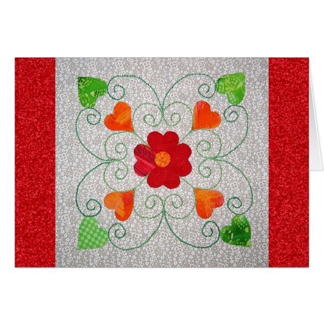 Launische Herz-Steppdecke - Block #2 (Vorderseite (Horizontal))