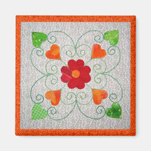 Launische Herz-Steppdecke - Block #2 Magnet