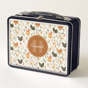 Launische Hühner-Metall-Lunchbox Metall Brotdose