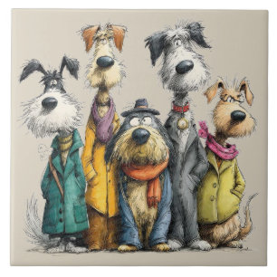 Launische Hunde Fliese