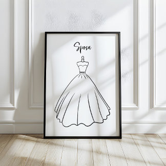 Launische italienische Brautkleid-Kunst Poster