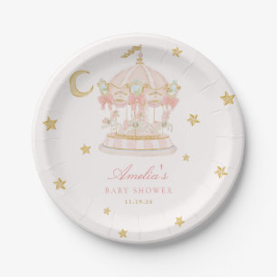 Launische Karussell-Baby-Shower-Platte Pappteller