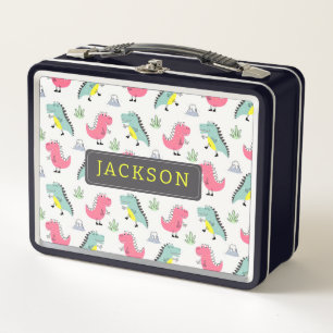 Launische Kinder Dinosaurier Metall-Lunchbox Metall Brotdose