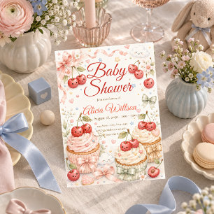 Launische Kirsch-Baby-Party Einladung