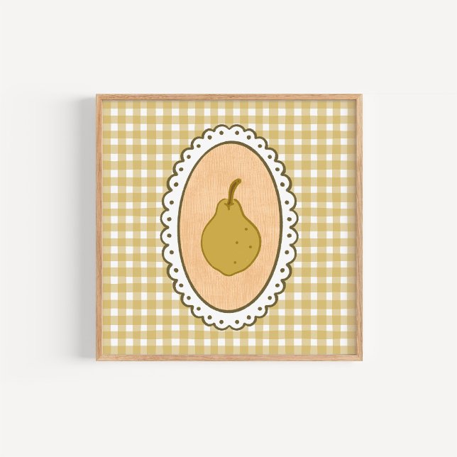 Launische Kokette Birne mit Gingham-Hintergrund Poster (Von Creator hochgeladen)