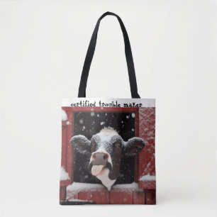 Launische Kuh Roter Scheunenbauernhof Tasche