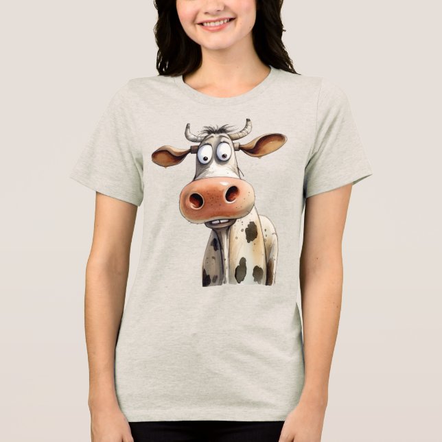 Launische Kuh Tri-Blend Shirt (Vorderseite)