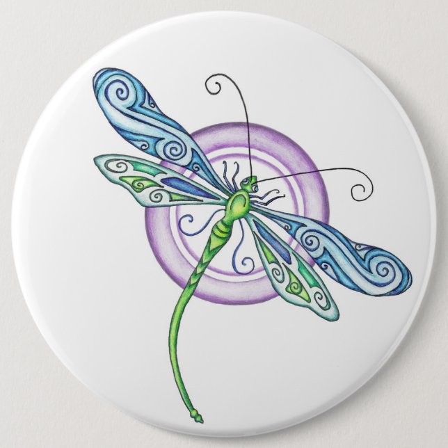 Launische Libelle Button (Vorderseite)