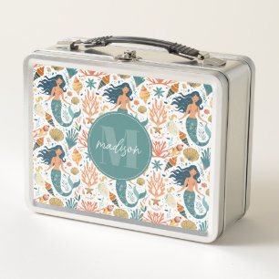 Launische Meerjungfrau Metall-Lunchbox Metall Brotdose
