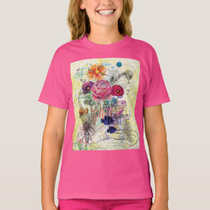 Launische Mixed-Media-Collage-Kunst T-Shirt