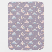 Launische Mond Sterne Wasserfarbe Pastell