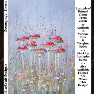 Launische Pilze & Wildblumen ES2R Decoupage Seidenpapier