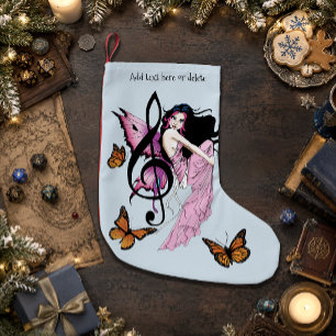 Launische Pinke Feen Blaue Fantasie Musiknote Kleiner Weihnachtsstrumpf