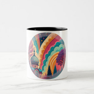 Launische Regenbogen-Moschee-Tasse – Anpassbar Zweifarbige Tasse