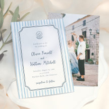 Launische Retroblaue Streifen Hochzeit
