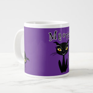 Launische schwarze Katze Miauen! Jumbo-Tasse