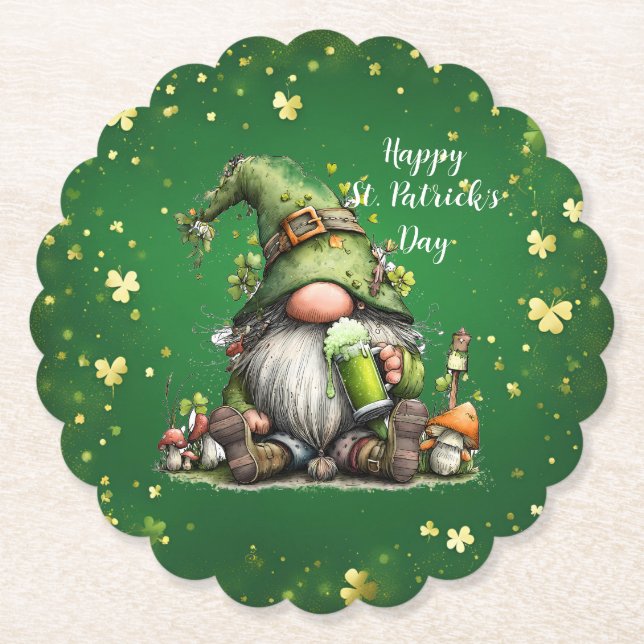 Launische St. Patrick's Day Gnom-Feier Untersetzer (Vorderseite)