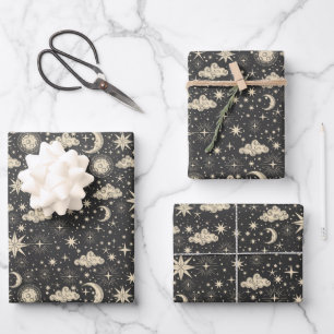 Launische Sternmondplanetenwolken Geschenkpapier Set
