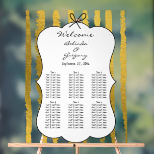Launische Streifen-Handschrift-Hochzeits-Sitzplan Acrylschild