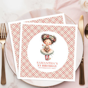 Launische Süße Feen Pastell Blumen 3. Geburtstag Serviette
