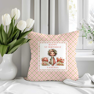 Launische Süße Feen Rosa Blumen Geburtstagskissen Kissen