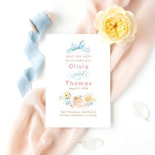 Launische Süße Pastell-Blumen-Schleife Termin merk Save The Date