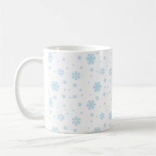 Launische Tasse mit blauem Schneeflockenmuster