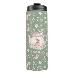 Launische Teekanne mit Hase Frühling Thermosbecher
