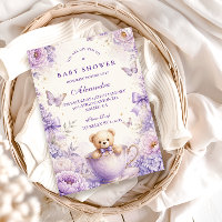 Launische violette Teddybär-Baby-Party
