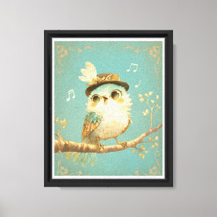 Launische Vogel-Kinderzimmer-Kunstleinwanddruck Leinwanddruck