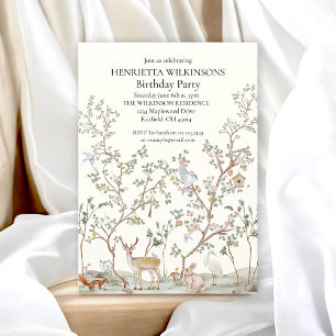 Launische Waldtiere Aquarell Geburtstag Einladung