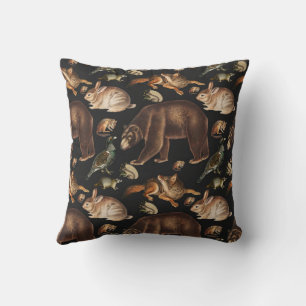 Launische Waldtiere Blumenmuster Kissen