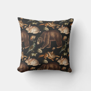 Launische Waldtiere Blumenmuster Kissen