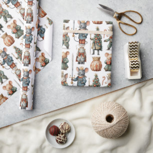 Launische Weihnachts-Nussknacker-Mäuse Geschenkpapier