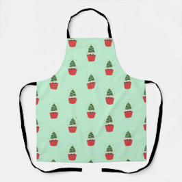 Launische Weihnachtsbaum-Cupcake-Schürze Schürze
