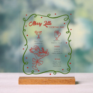 Launische Weihnachtscocktails-Liste Acrylschild