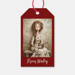 Launische Weihnachtskatze Wintermaid Kunstkarte Geschenkanhänger