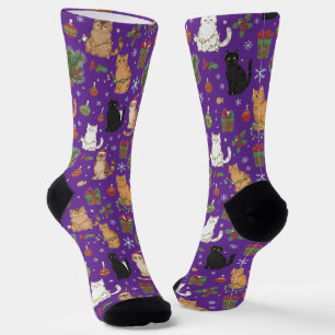 Launische Weihnachtskatzen-Muster-Socken  Socken