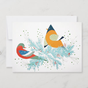 Launische Weihnachtsvögel Mitteilungskarte